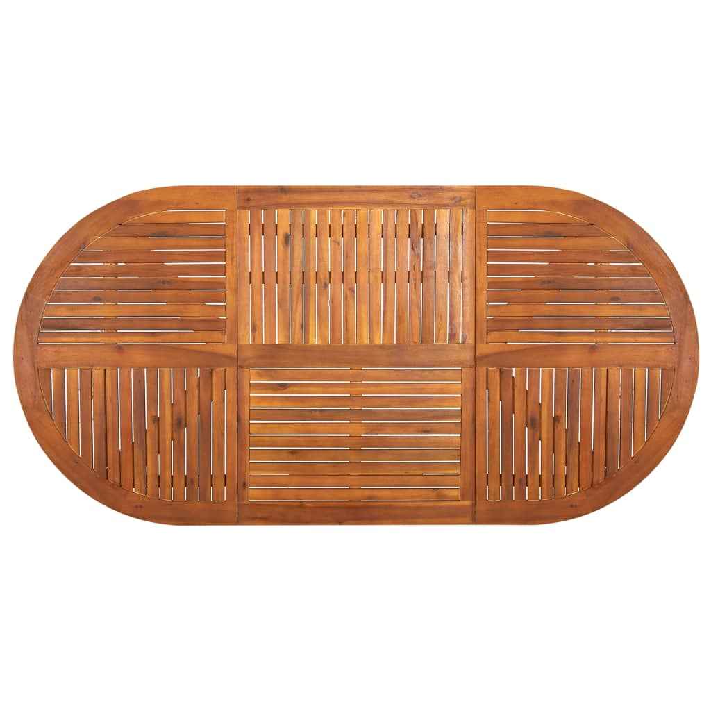 vidaXL Conjunto de jantar de jardim com 7 peças, 201x100 cm, madeira de acácia maciça