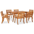 vidaXL Conjunto de jantar de jardim com 7 peças, 150x90 cm, madeira de acácia maciça