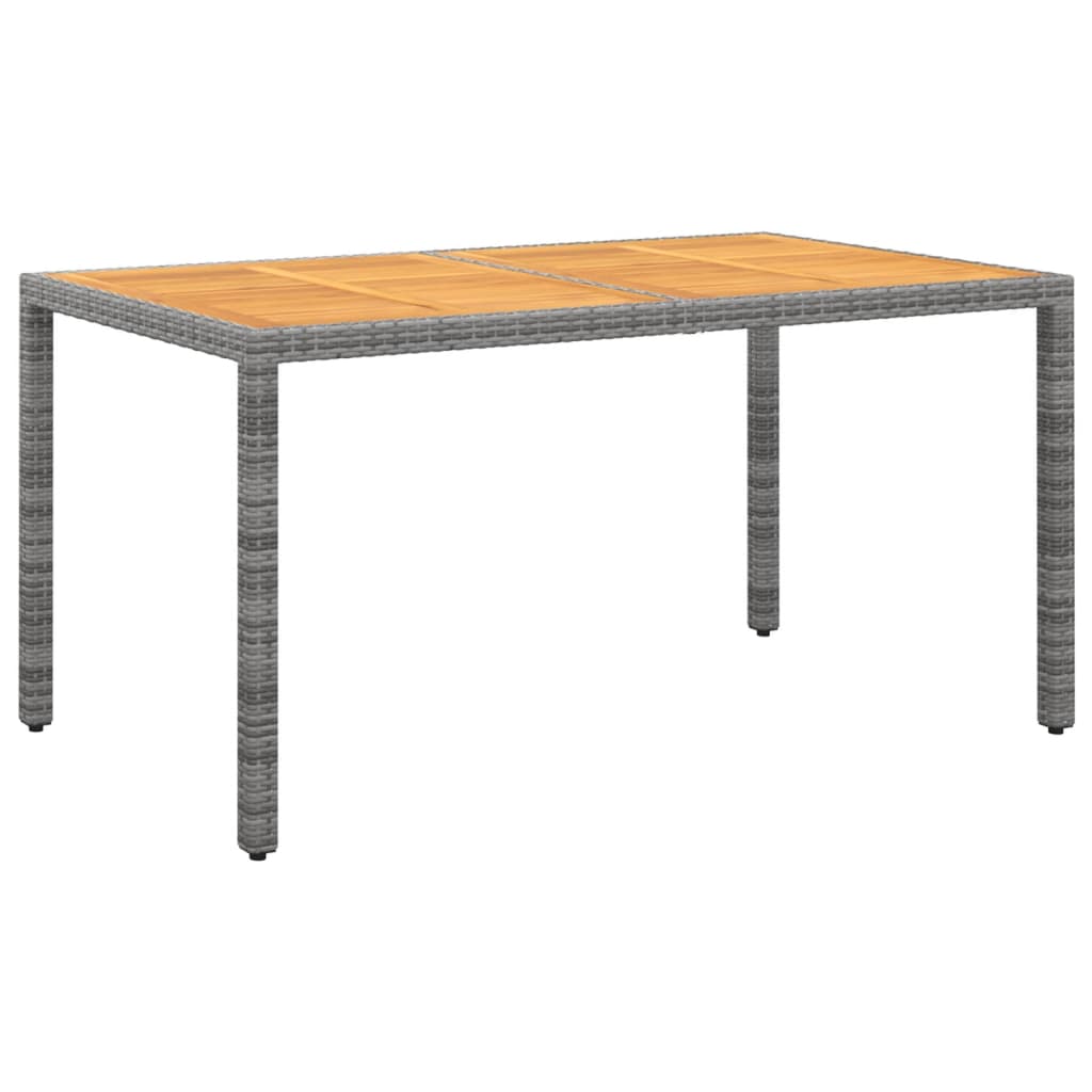 Conjunto de comedor de jardín vidaXL de 7 piezas, mimbre PE gris