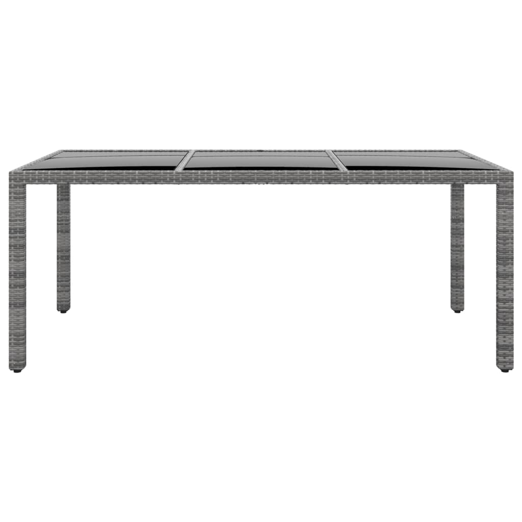 Conjunto de comedor de jardín vidaXL de 7 piezas, mimbre PE y vidrio templado, gris.