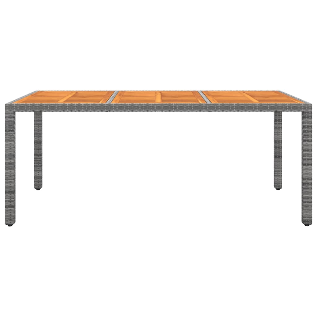 Conjunto de comedor de jardín vidaXL de 7 piezas, mimbre PE gris