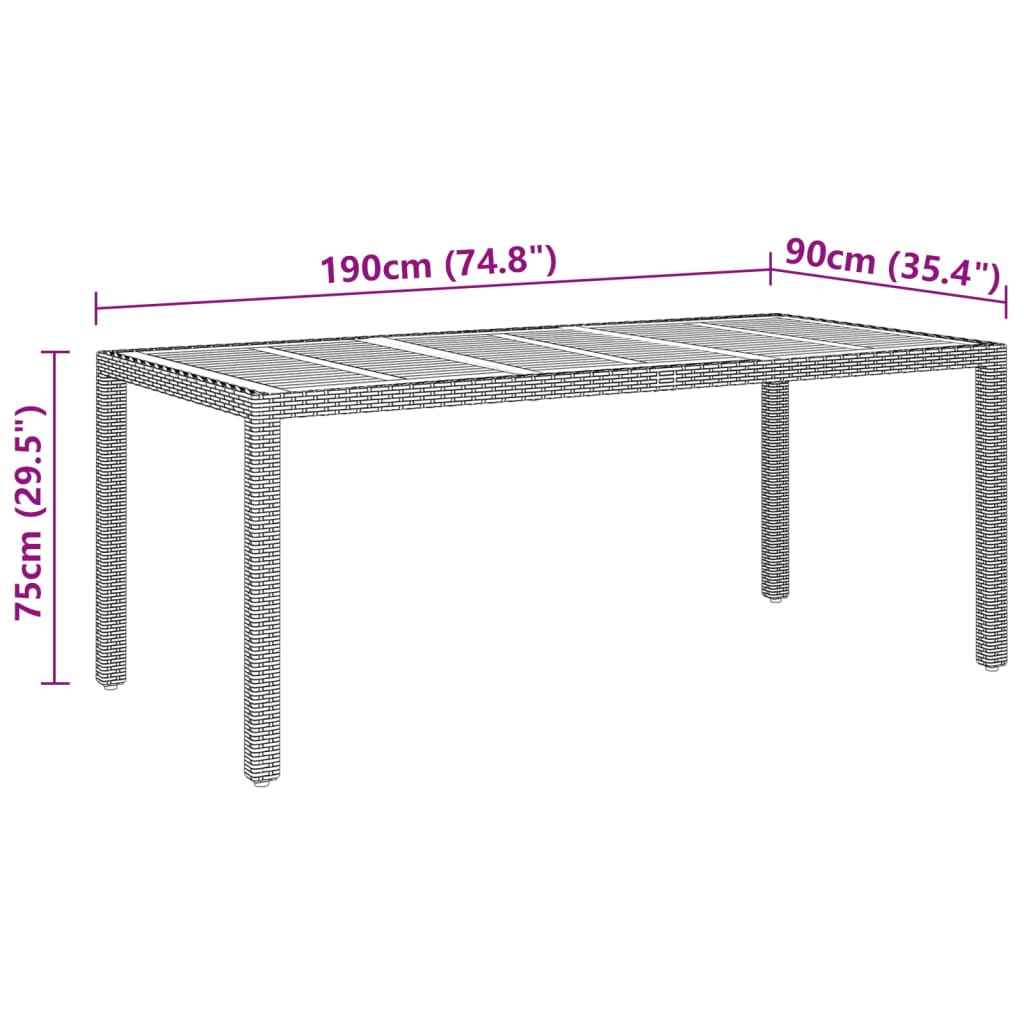 Conjunto de comedor de jardín vidaXL de 7 piezas, mimbre PE gris