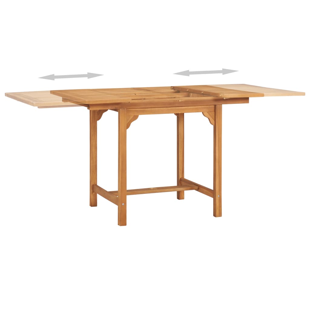 Conjunto de comedor de jardín vidaXL de 5 piezas fabricado en madera maciza de teca.