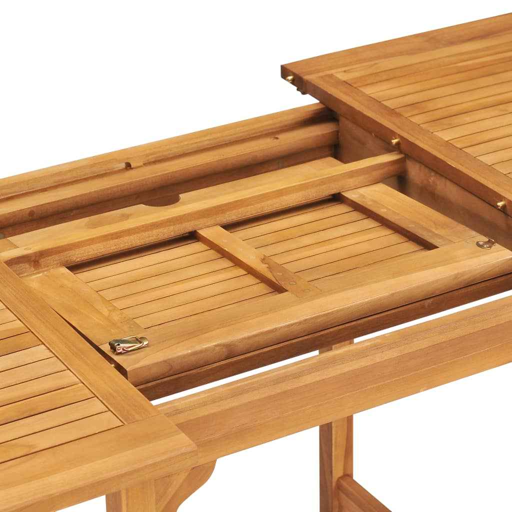 Conjunto de comedor de jardín vidaXL de 5 piezas fabricado en madera maciza de teca.