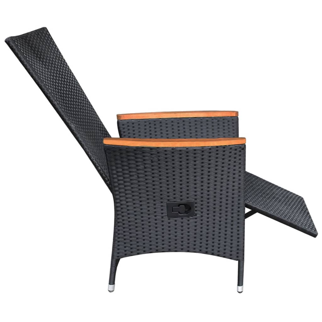 vidaXL 5 pcs conjunto de jantar para jardim preto