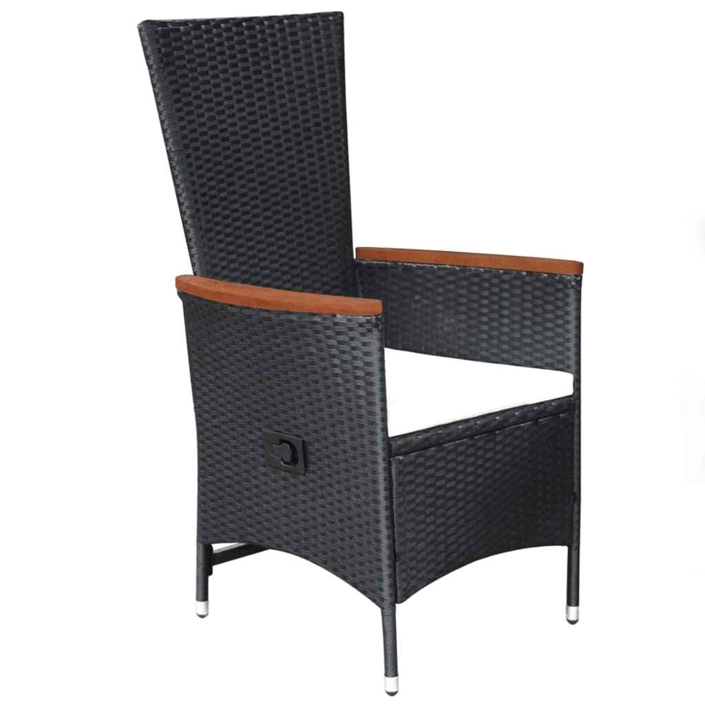 vidaXL 5 pcs conjunto de jantar para jardim preto