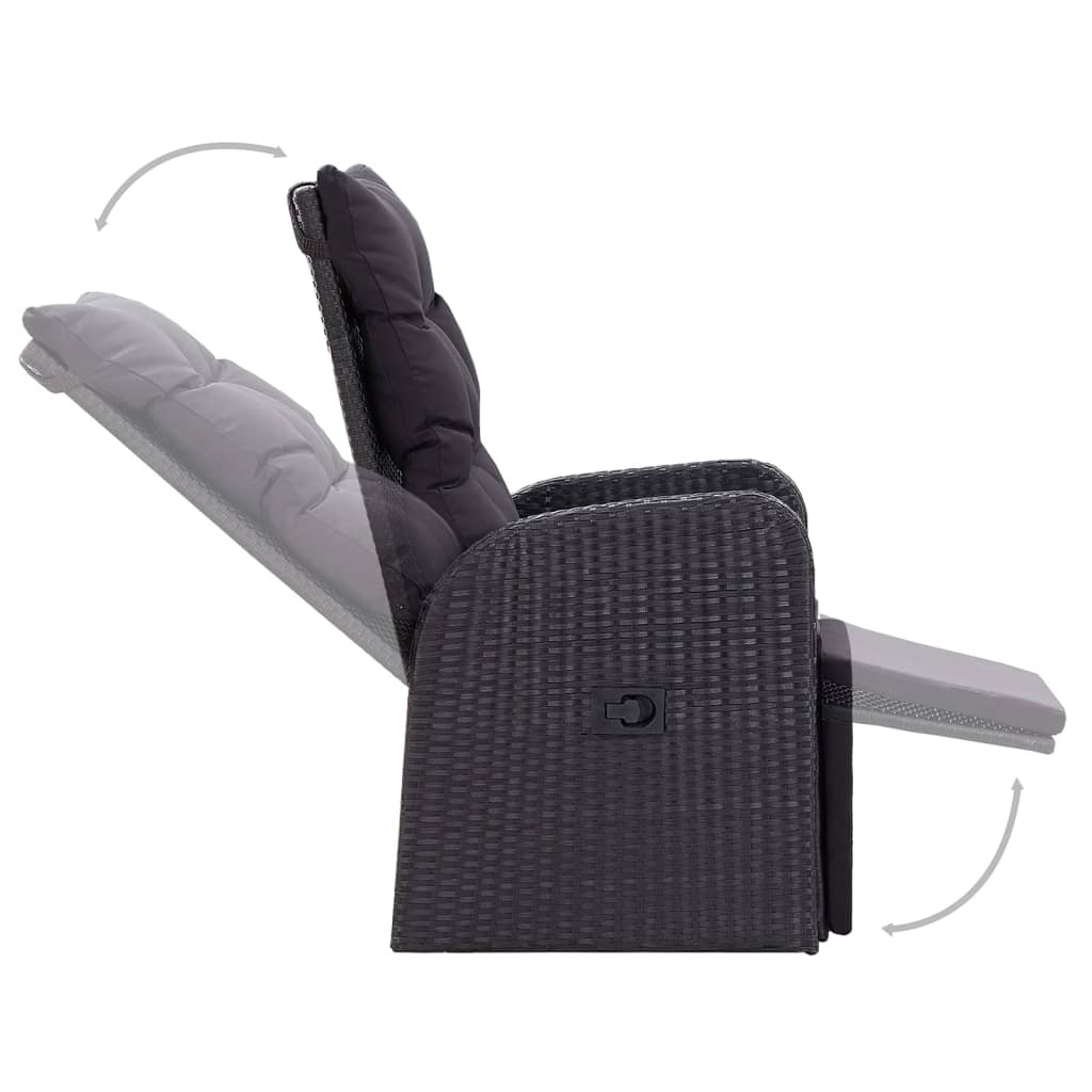 vidaXL 5 pcs conjunto de jantar para jardim preto