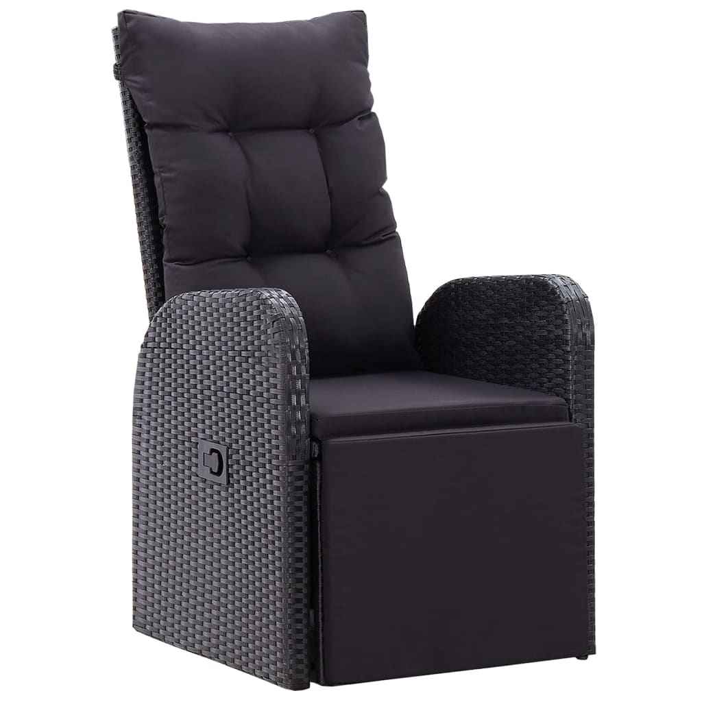 vidaXL 5 pcs conjunto de jantar para jardim preto