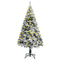vidaXL Pre-lit Artificial Christmas Tree with Snowflakes 210cm Green