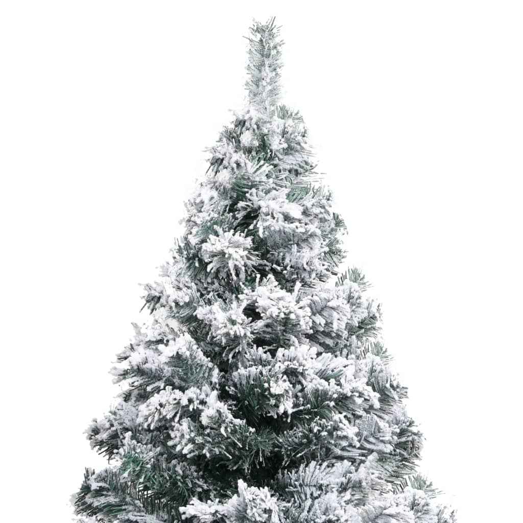 vidaXL Árvore Natal artificial pré-iluminada c/flocos neve 210cm verde