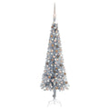 vidaXL Slim Pre-Illuminated Christmas Tree with Balls 150cm Silver