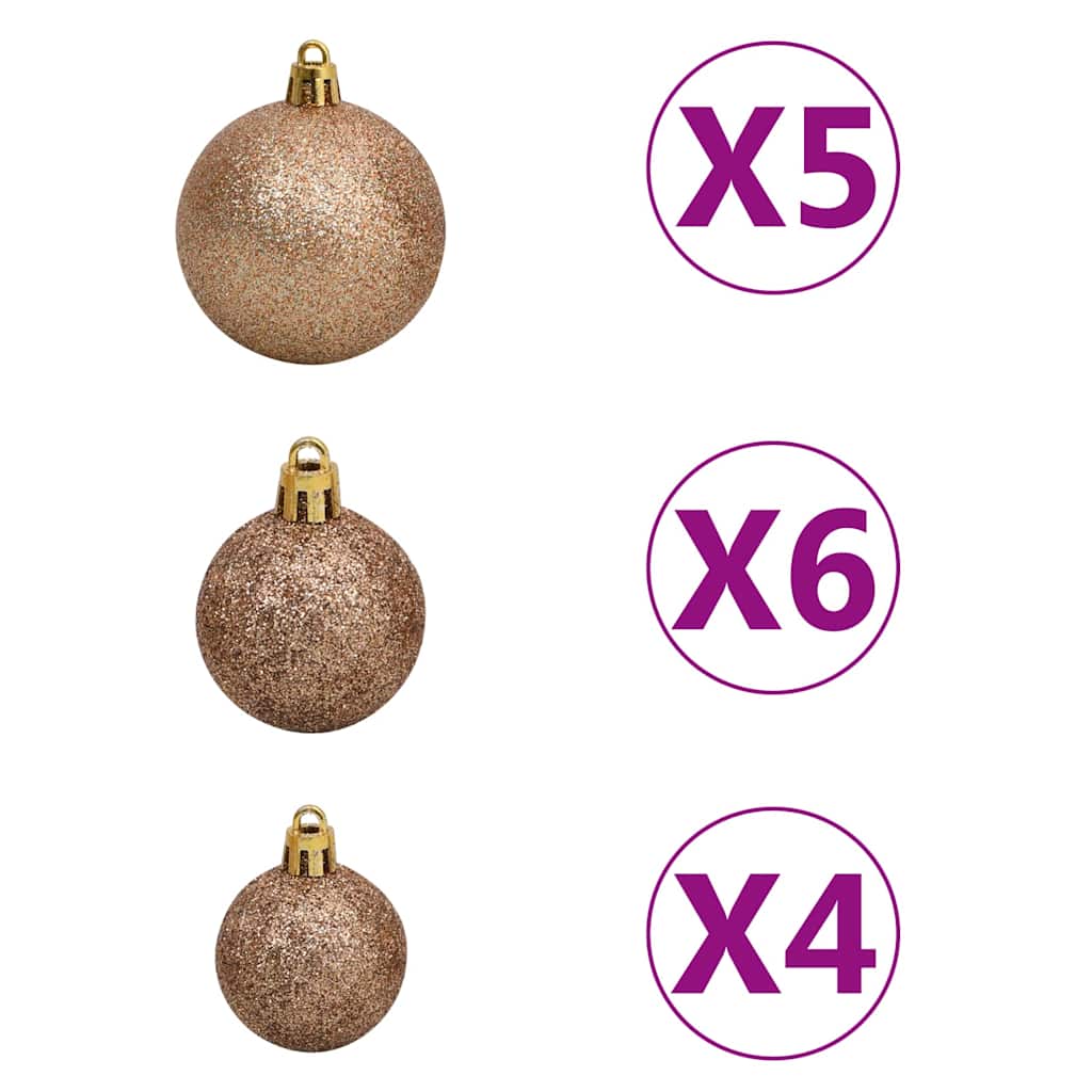vidaXL Slim Pre-Illuminated Christmas Tree with Balls 150cm Silver