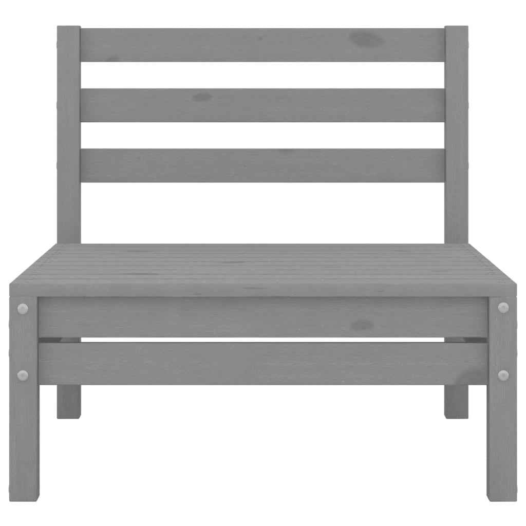 vidaXL 8 pcs conjunto lounge de jardim pinho maciço cinzento