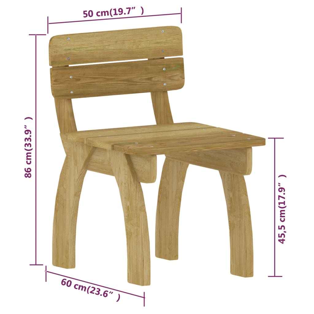 vidaXL Conjunto de jantar p/ jardim 5 pcs madeira de pinho impregnada