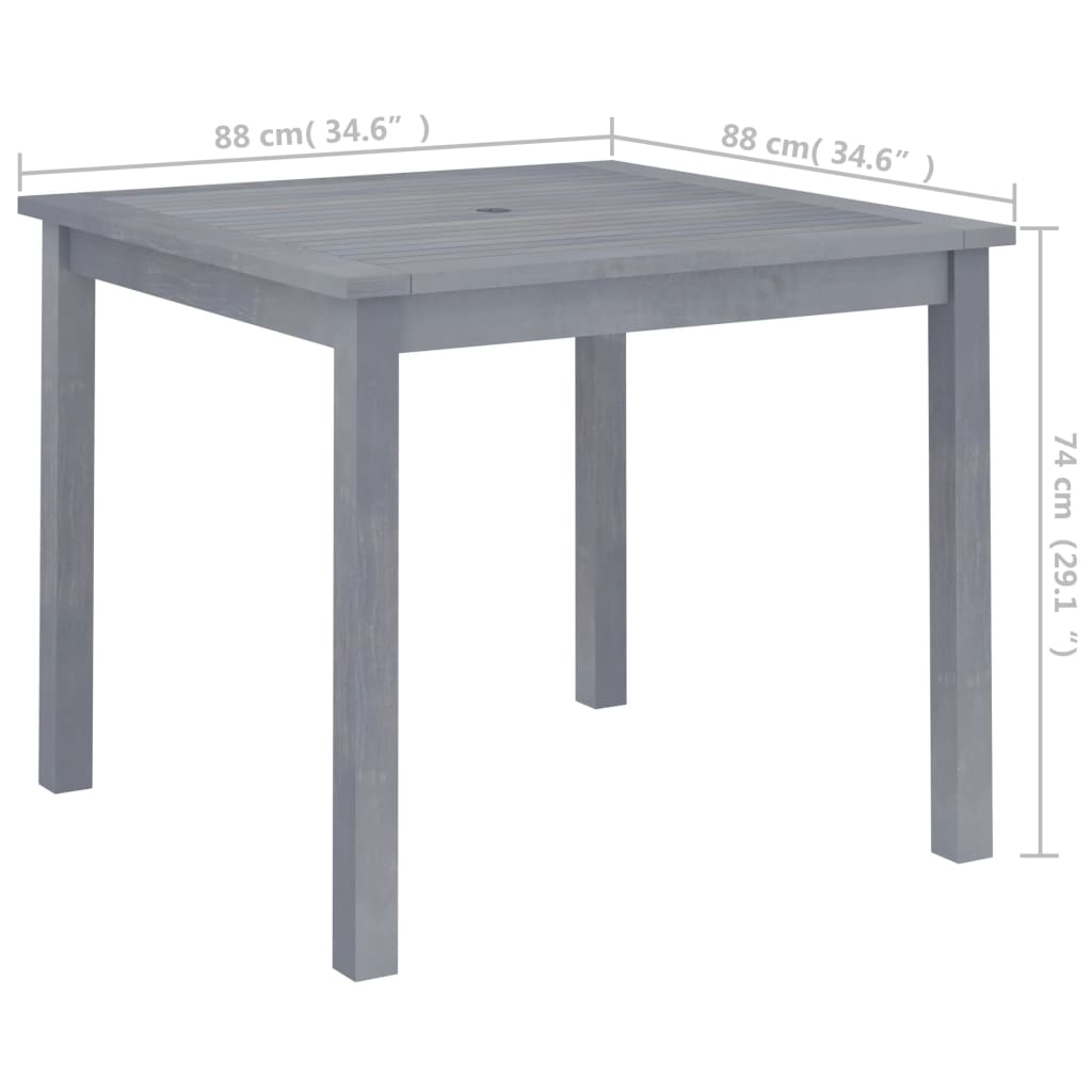 vidaXL Mesa de jantar para jardim 88x88x74 cm madeira de acácia maciça