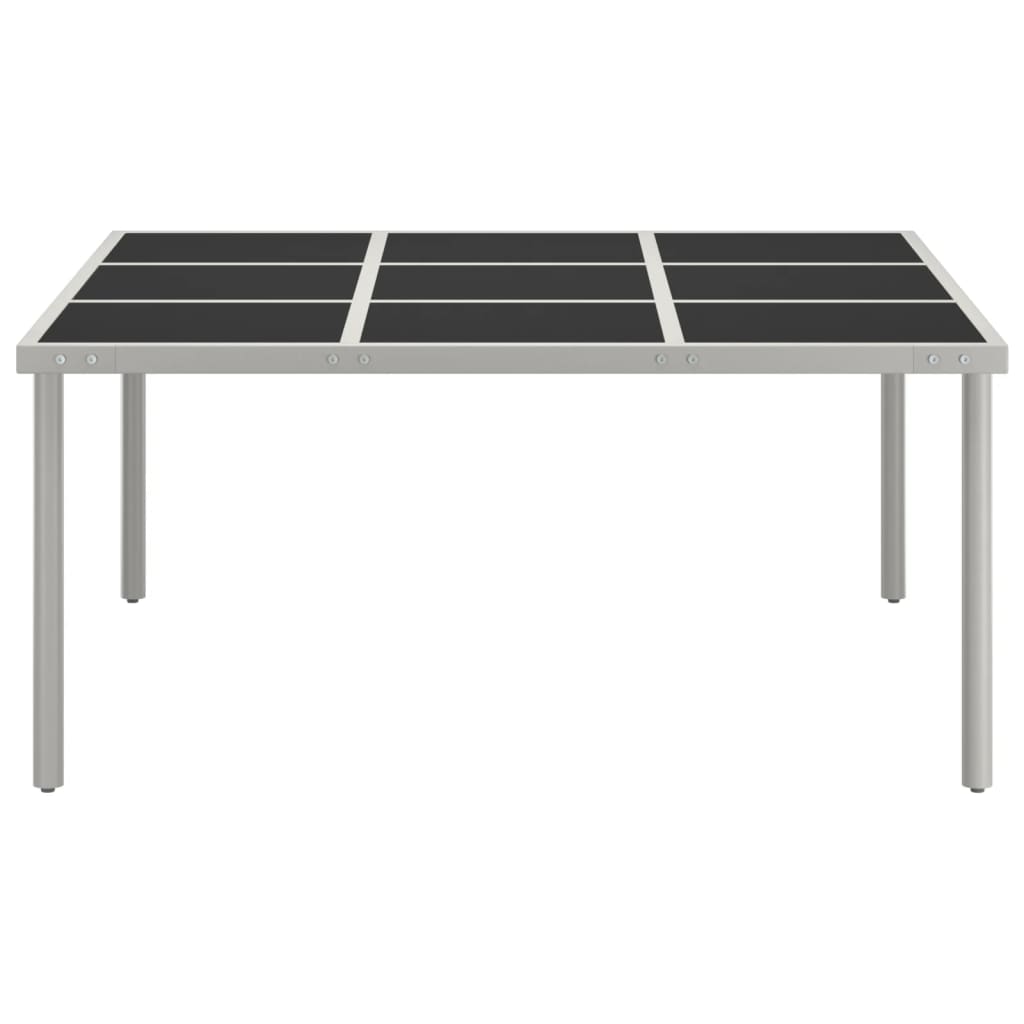 vidaXL Mesa de jantar para jardim 170x170x74,5 cm vidro e aço