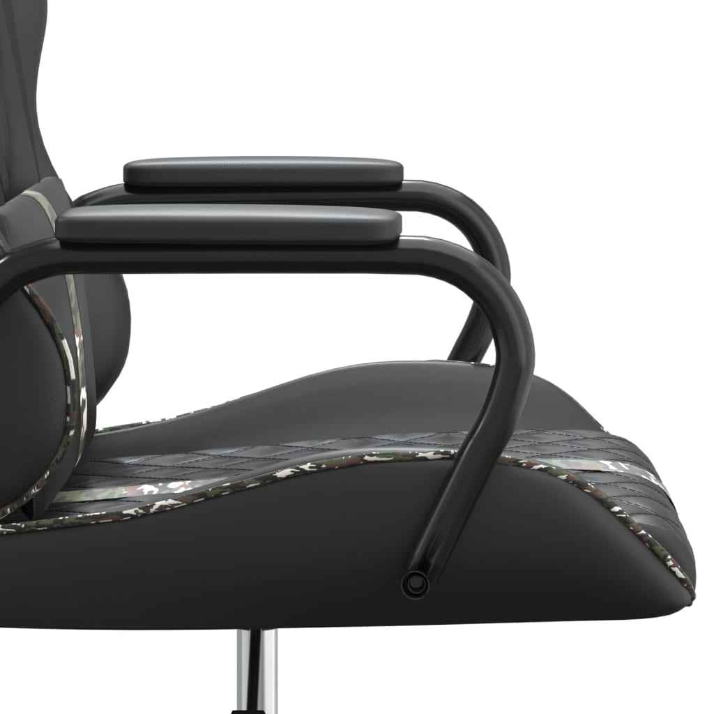 vidaXL Gaming Chair in Black and Camouflage Faux Leather