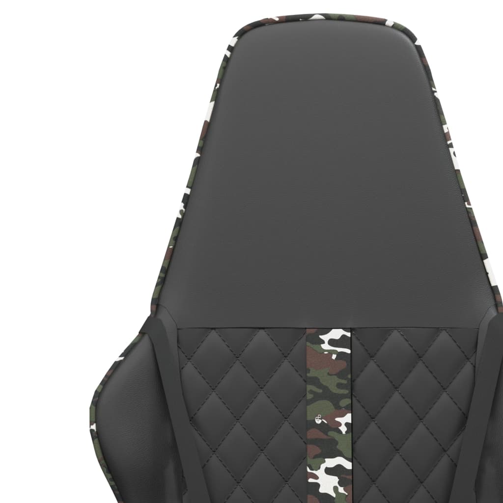 vidaXL Gaming Chair in Black and Camouflage Faux Leather