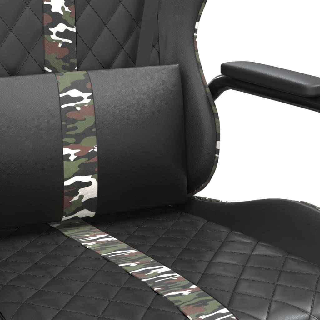 vidaXL Gaming Chair in Black and Camouflage Faux Leather