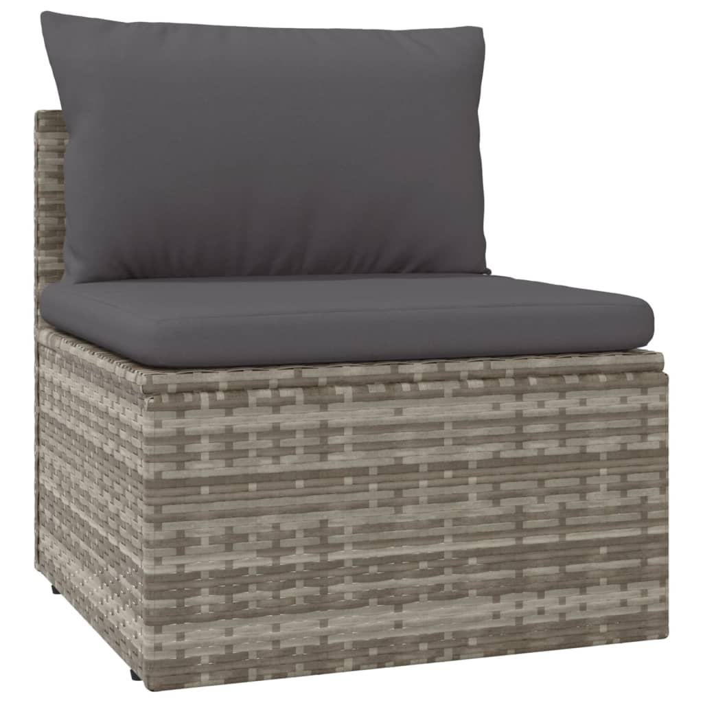 vidaXL 10 pcs garden lounge set with gray PE wicker cushions