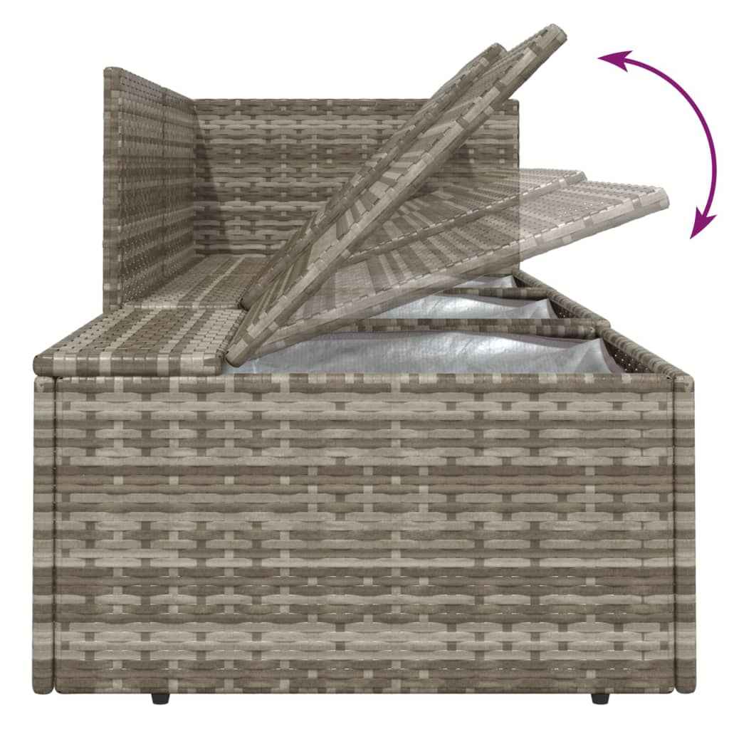 vidaXL 10 pcs garden lounge set with gray PE wicker cushions