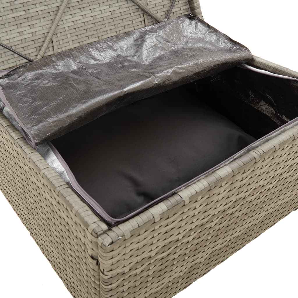 vidaXL 14 pcs conjunto lounge de jardim c/ almofadões vime PE cinzento