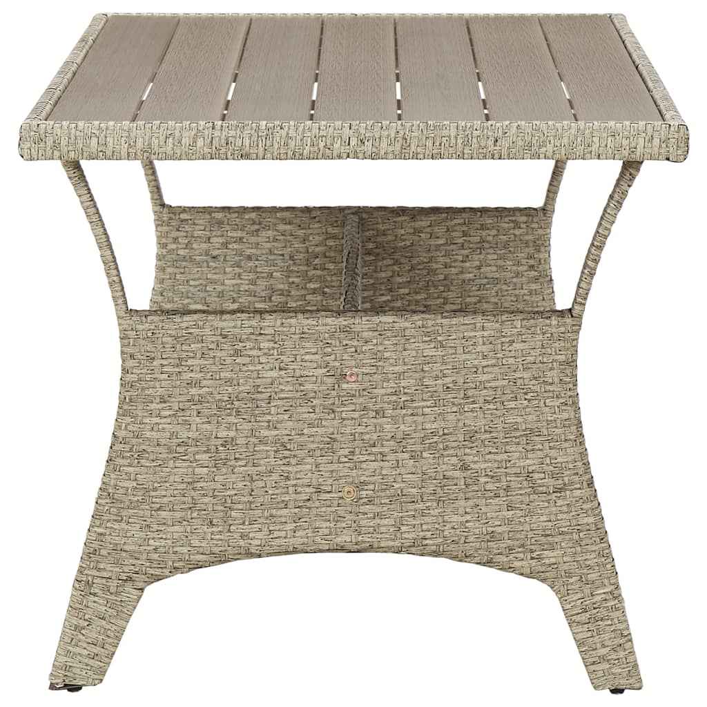 vidaXL Mesa de jardim 120x70x66 cm vime PE cinzento