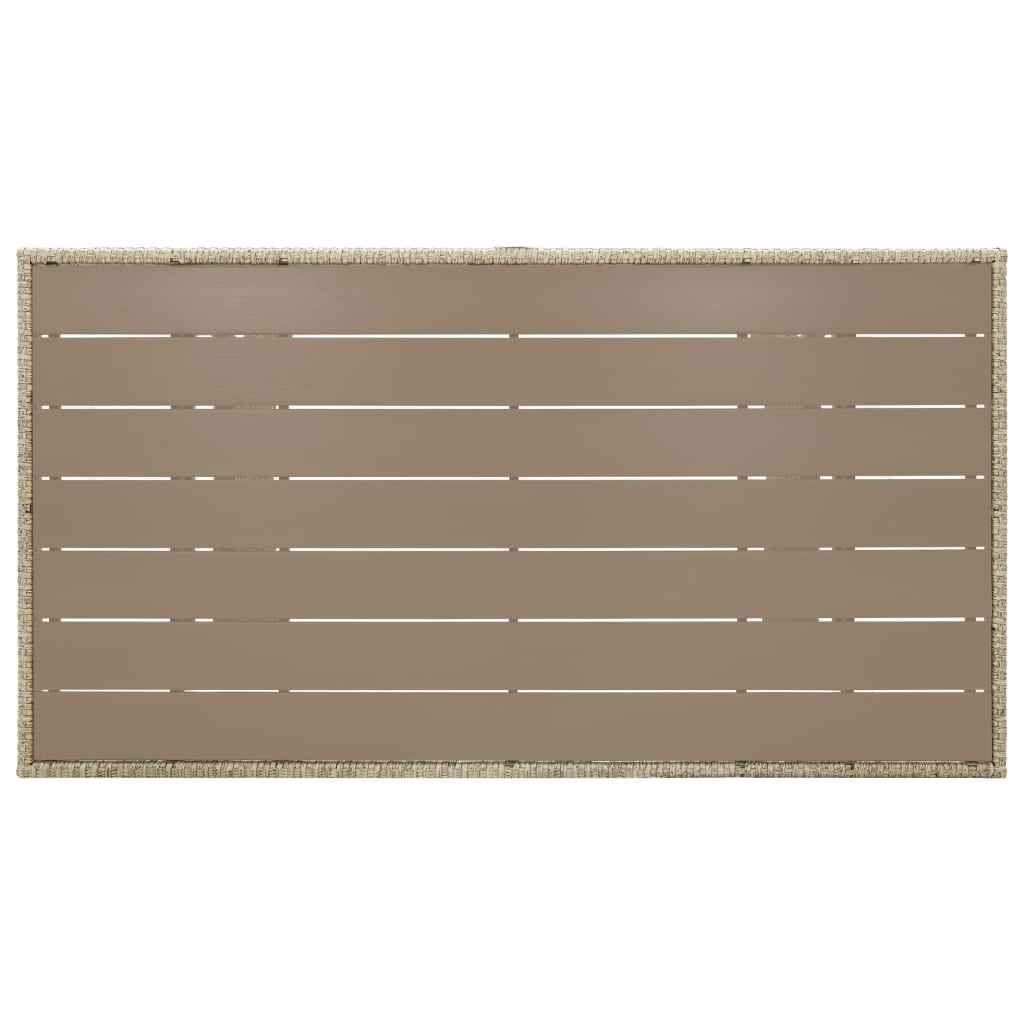 vidaXL Mesa de jardim 120x70x66 cm vime PE cinzento