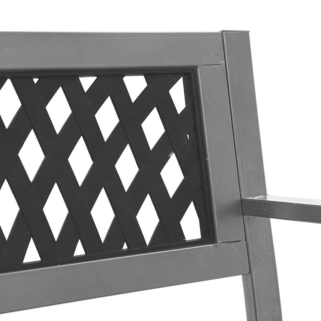 vidaXL Banco de jardim 120 cm aço preto