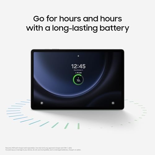 Samsung Galaxy Tab S9 FE+ Plus 12.4” 256GB Android Tablet, Long Battery Life, Powerful Processor, S Pen, 8MP Camera, Lightweight Durable Design, Expandable Storage, US Version, 2023, Mint