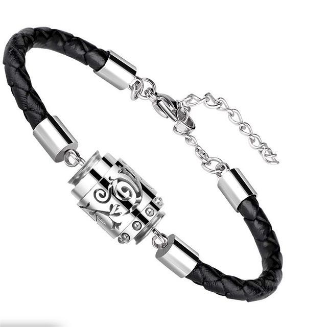 Pulseira Aromaterapia de Couro e Aço Inoxidável