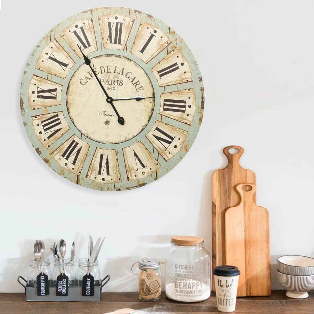vidaXL 60cm MDF Multicolor Wall Clock