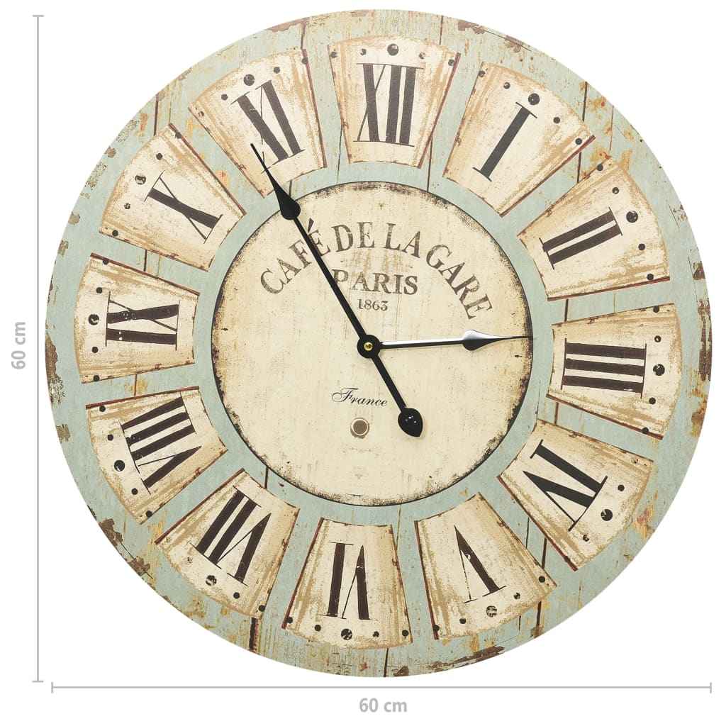 vidaXL 60cm MDF Multicolor Wall Clock