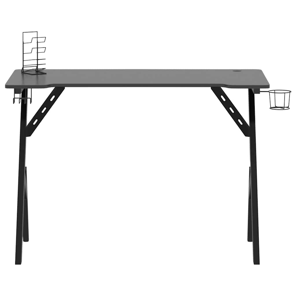 vidaXL Gaming Desk with Y-shaped legs, 110x60x75 cm, black.