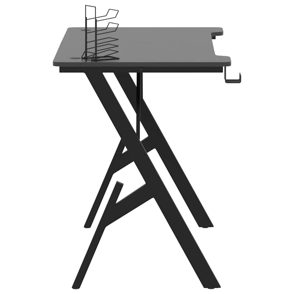 vidaXL Gaming Desk with Y-shaped legs, 110x60x75 cm, black.