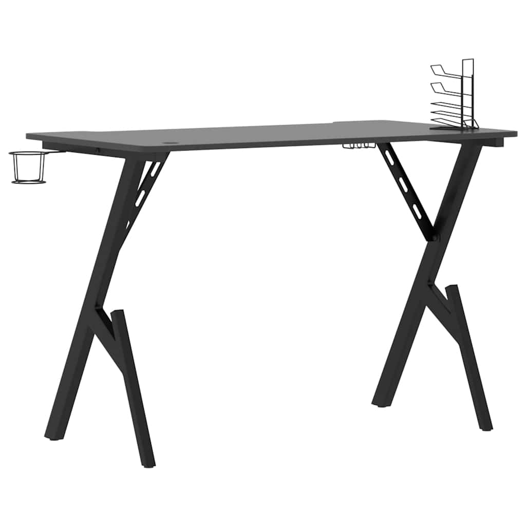 vidaXL Gaming Desk with Y-shaped legs, 110x60x75 cm, black.