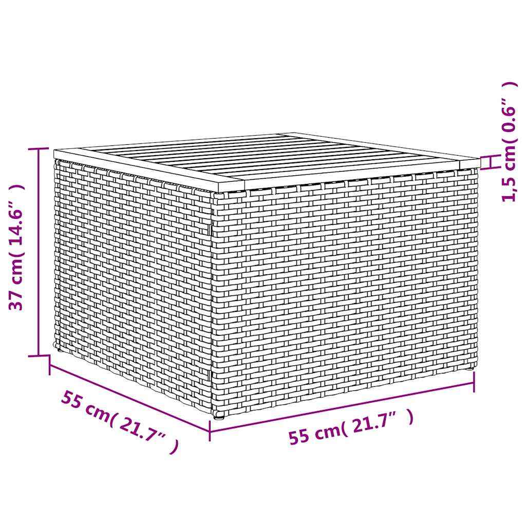 vidaXL 8 pcs conjunto sofás p/ jardim c/ almofadões vime PE cinzento