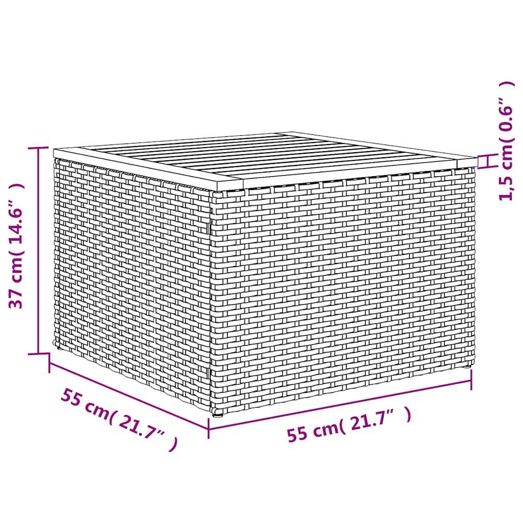 vidaXL 12 pcs conjunto sofás p/ jardim c/ almofadões vime PE cinzento