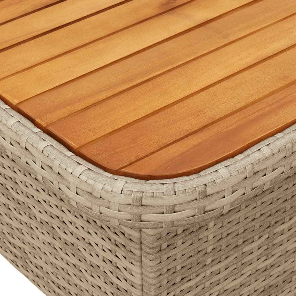 Conjunto de jardín vidaXL de 5 piezas con cojines de mimbre PE beige