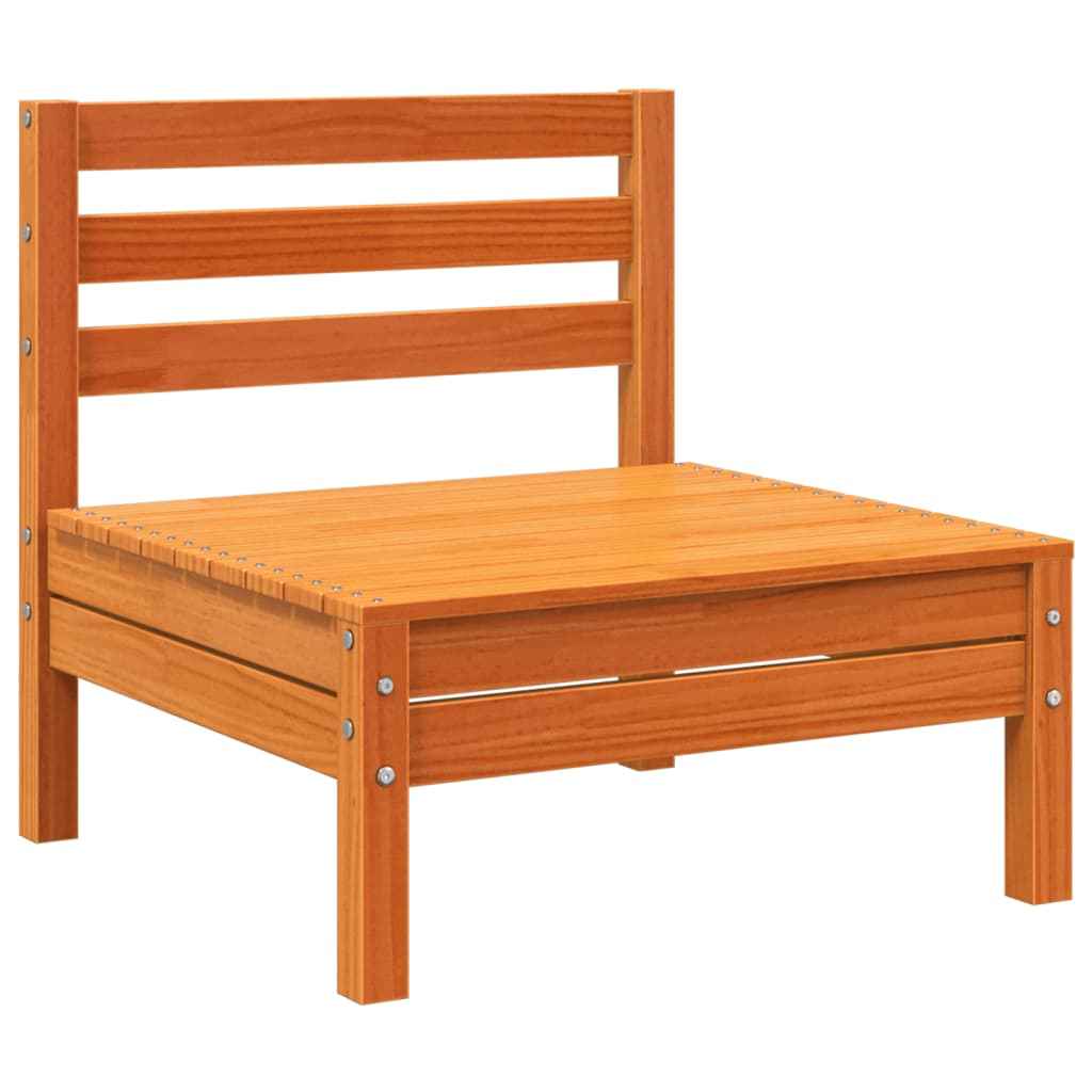 vidaXL 8pcs conj. sofás jardim c/ almofadões pinho maciço castanho mel