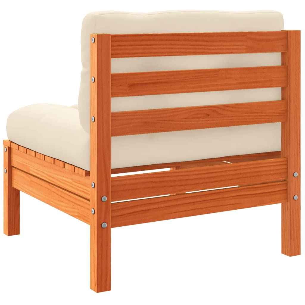 vidaXL 10pcs garden sofa set with cushions, solid pine, honey brown