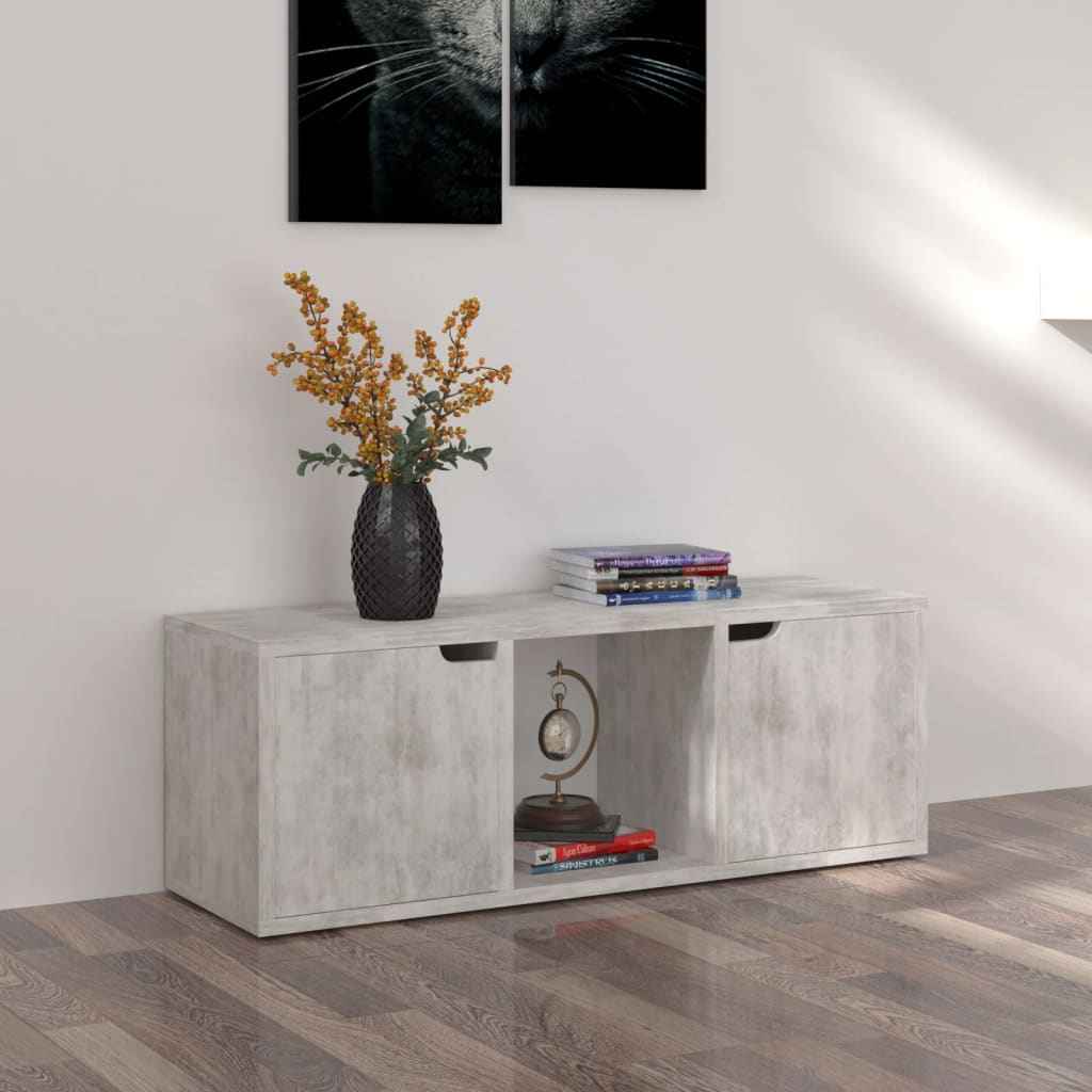 vidaXL TV Cabinet 88.5x27.5x30.5 cm Cement Grey Plywood