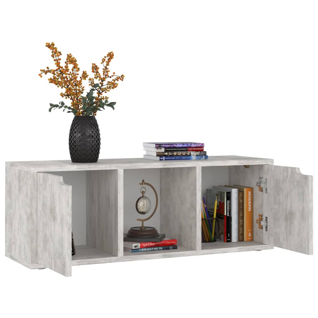 vidaXL TV Cabinet 88.5x27.5x30.5 cm Cement Grey Plywood
