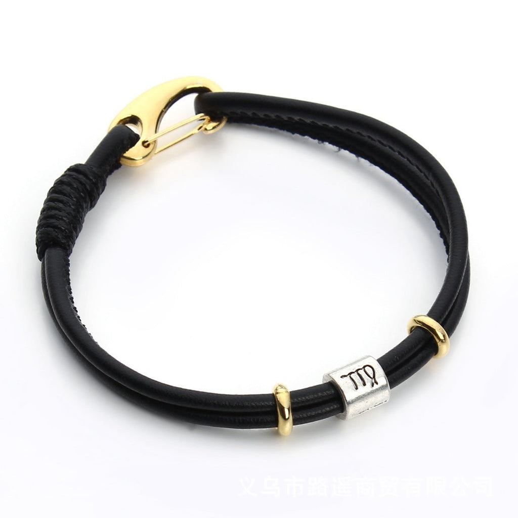 Pulseira Zodíaco de Couro