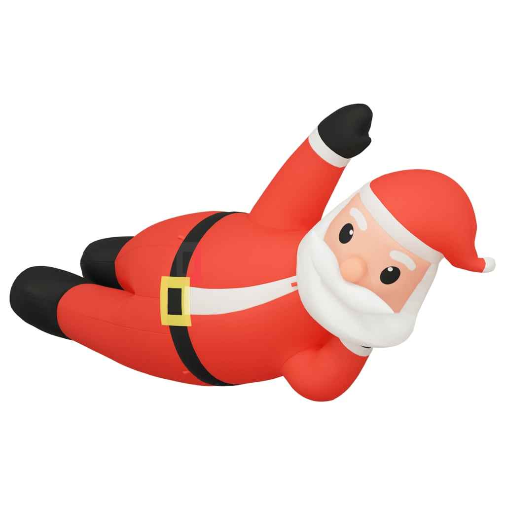 vidaXL Inflatable Santa Claus lying down with LED lights, 160 cm