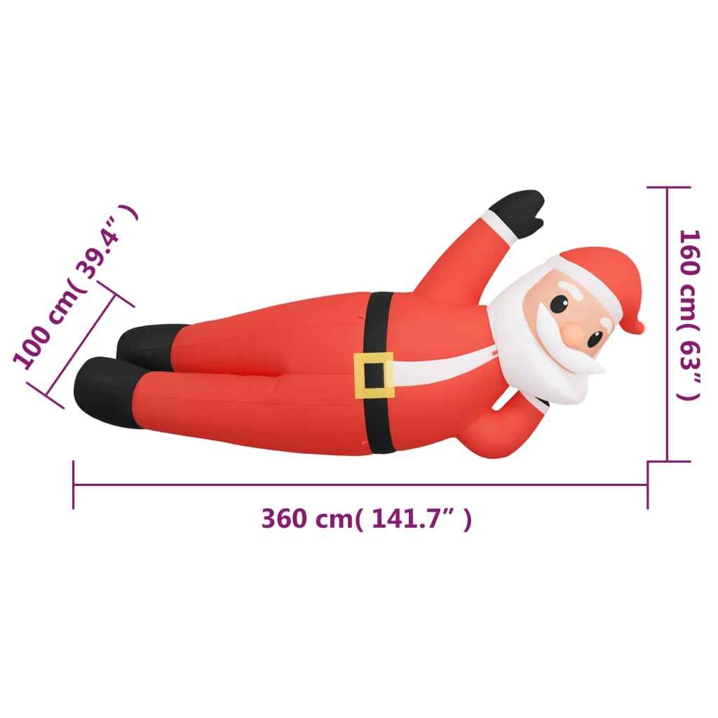 vidaXL Inflatable Santa Claus lying down with LED lights, 160 cm