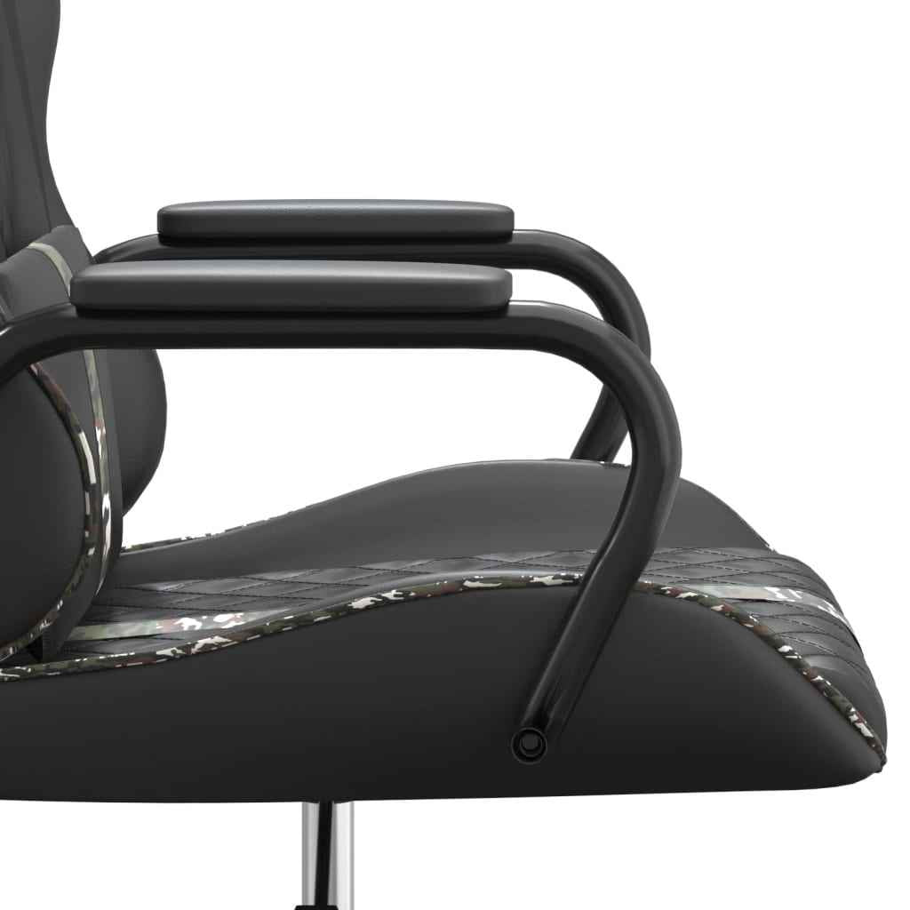 vidaXL Gaming Chair with Massage Features, Camouflage and Black Faux Leather