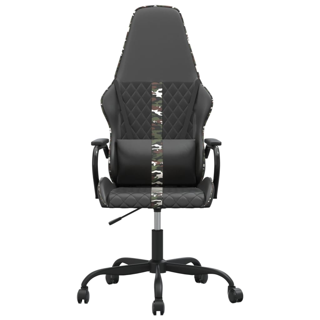 vidaXL Gaming Chair with Massage Features, Camouflage and Black Faux Leather