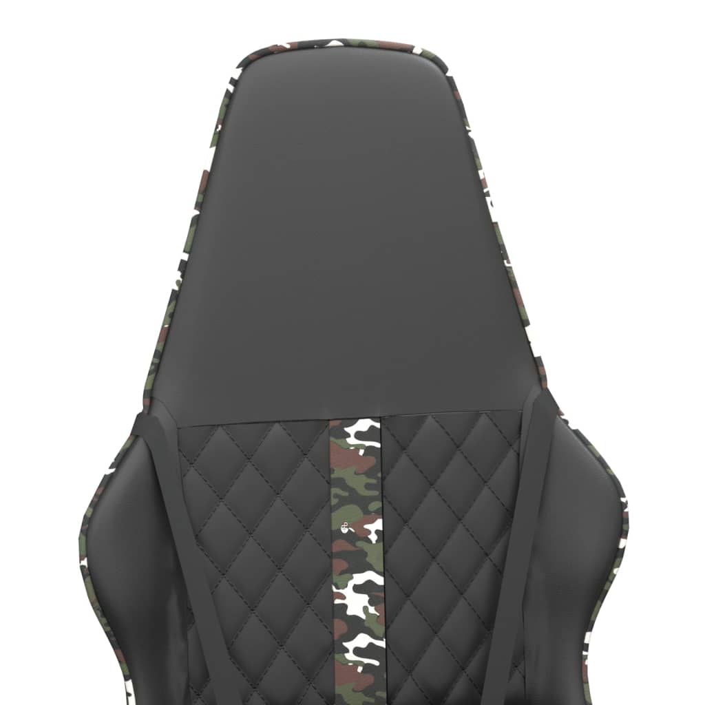 vidaXL Gaming Chair with Massage Features, Camouflage and Black Faux Leather