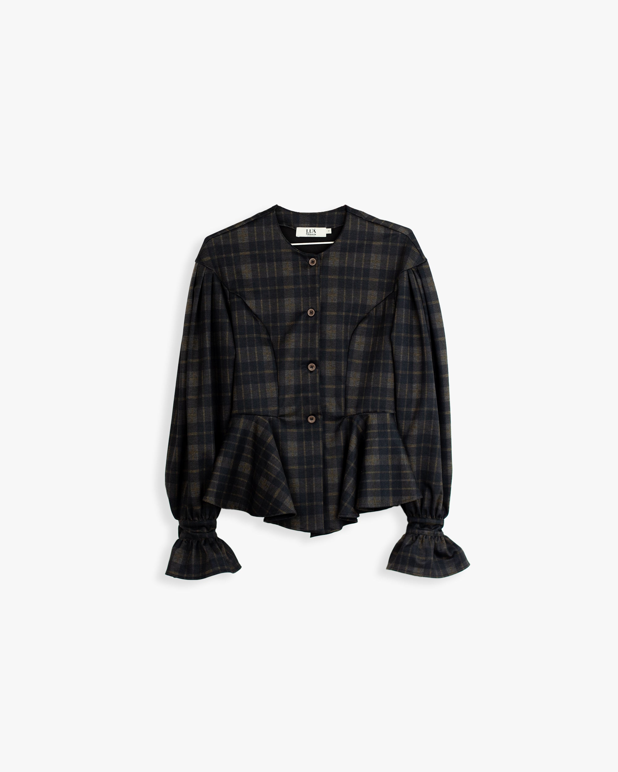 Blusa/Casaco Vichy com capuz | Mel